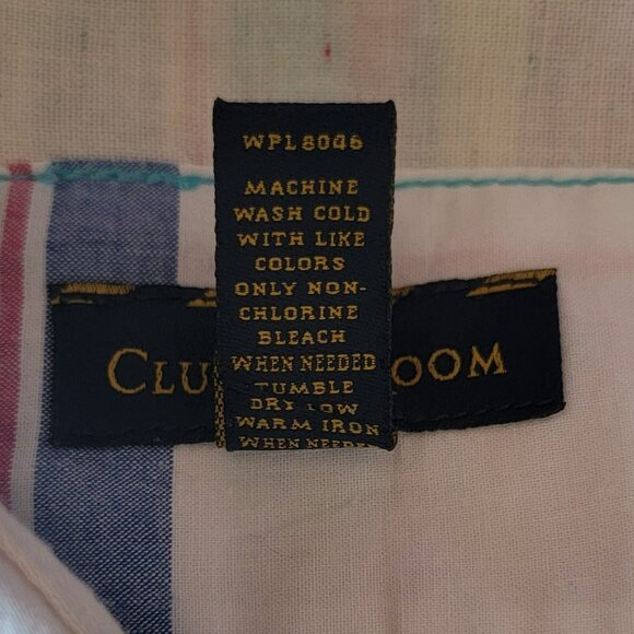 Club Room Men XXL Madras Plaid Shirt 100% Cotton Button Down Collar Long Sleeve - Picture 11 of 11